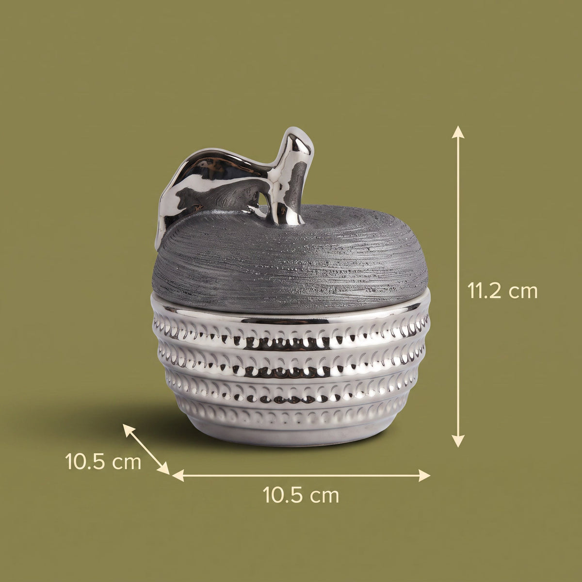 Graphite Trinket Jar — dimensions 10.5 x 10.5 x 11.2 cm