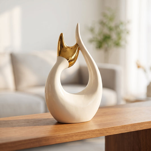 Aurelia Abstract Sculpture styled on a console shelf