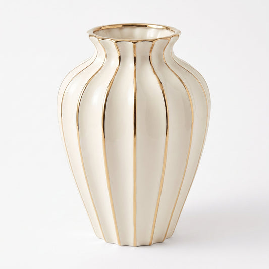 Aurelia Fluted Vase — front view on white background