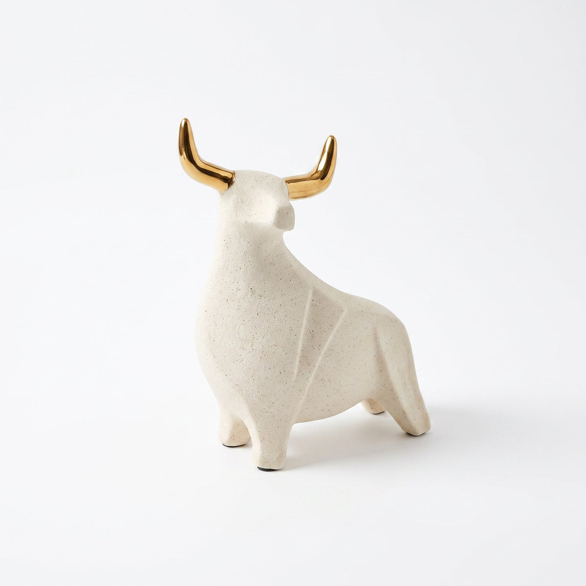 Aureus Bull Sculpture — front view, accurate scale on white background