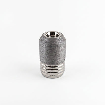 Graphite Luxe Tea-Light Holder — front view, accurate scale on white background