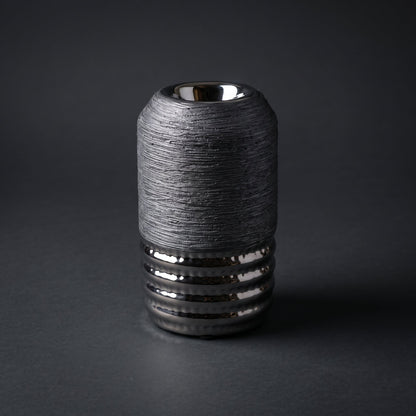 Graphite Luxe Tea-Light Holder — full view on dark background