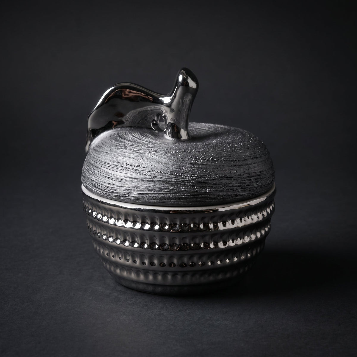 Graphite Trinket Jar — full view on dark background