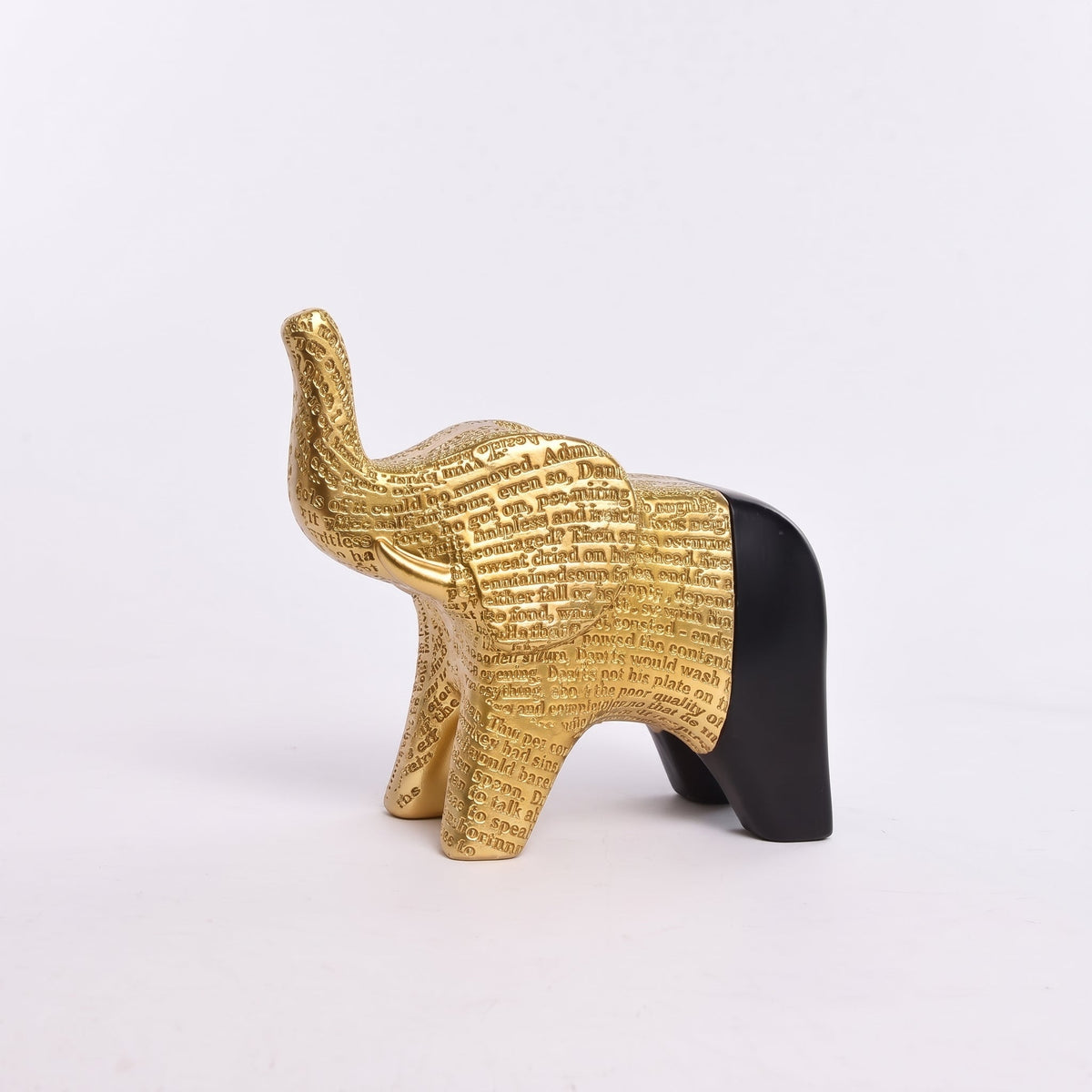 Dual-Tone Textured Elephant Figurine — front view on white background