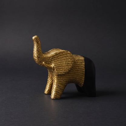 Dual-Tone Textured Elephant Figurine — full view on dark background