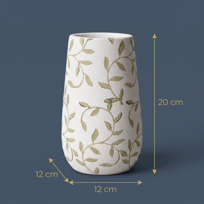 Golden Vine Tall Ceramic Vase — dimensions 12 x 12 x 20 cm