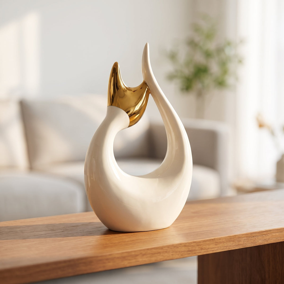 Aurelia Abstract Sculpture styled on a console shelf