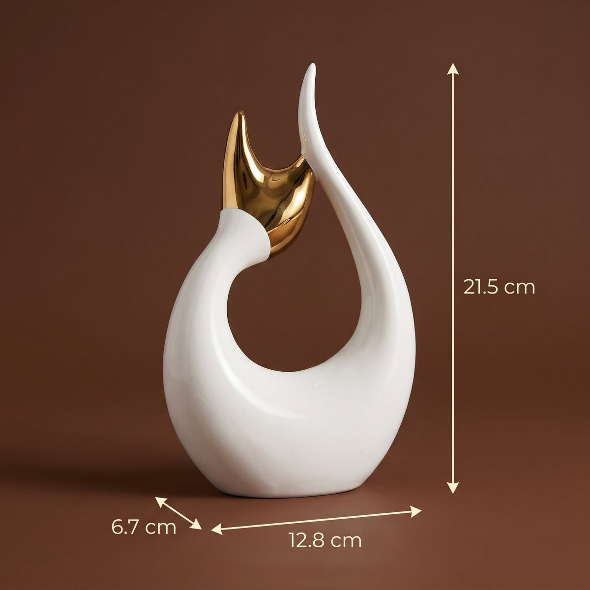 Aurelia Abstract Sculpture — dimensions 12.8 x 6.7 x 21.5 cm