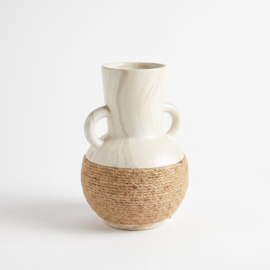 Haven Jute-Wrapped Vase — front view on white background