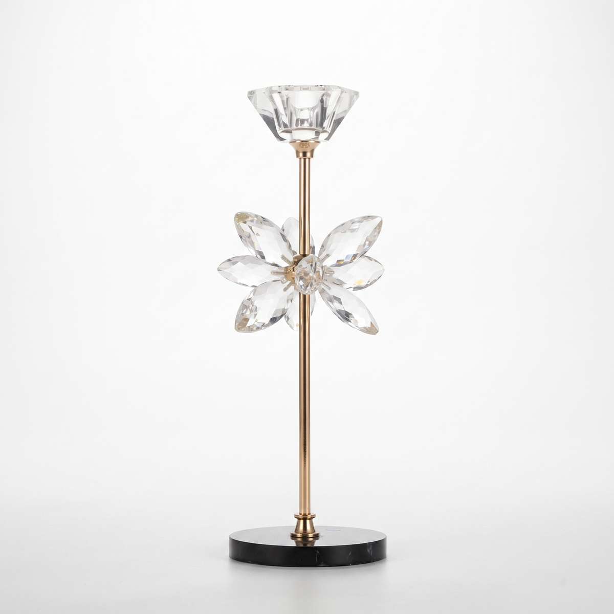 Crystal Bloom Candle Holder Tall — front view on white background