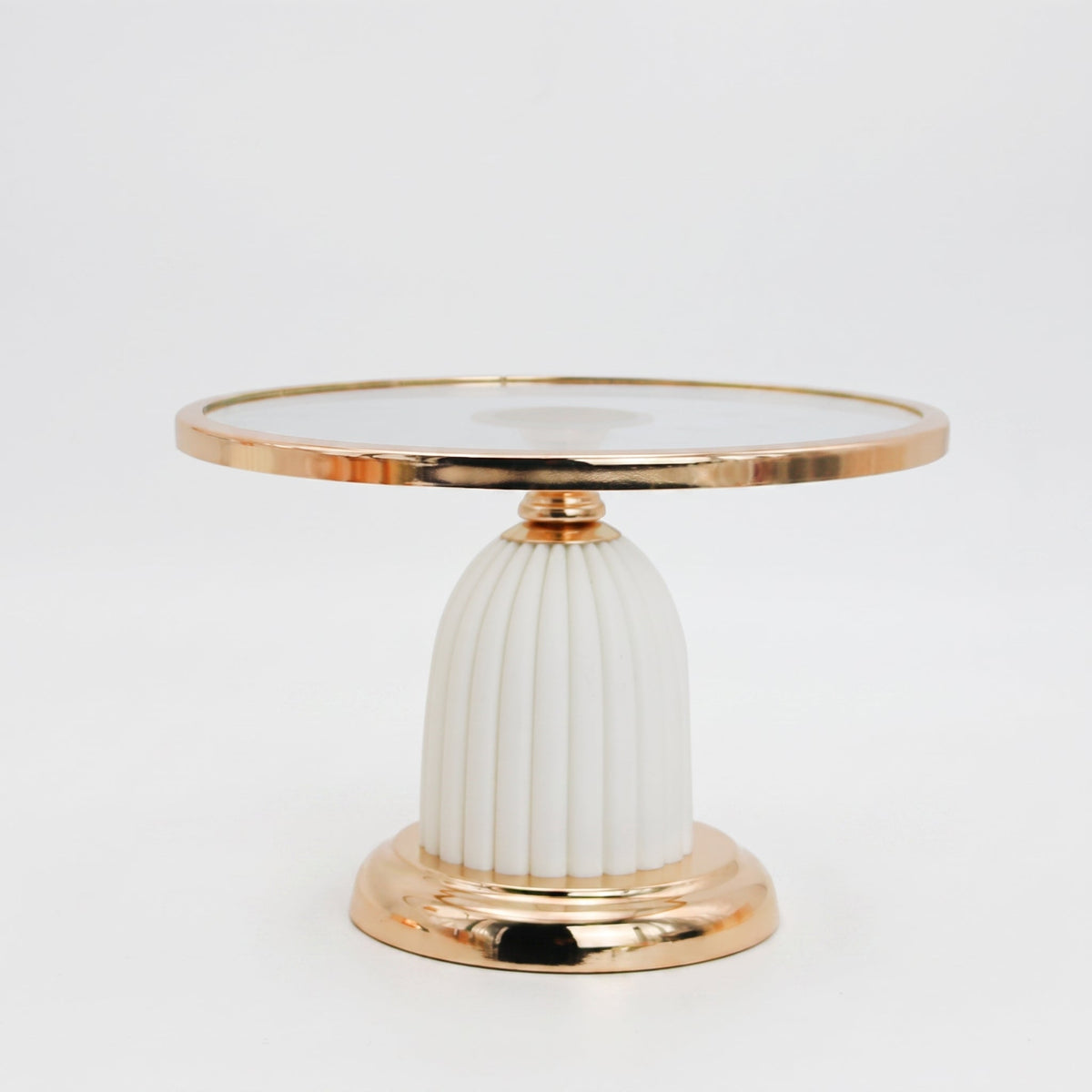 Ivory Luxe Cake Display Stand Regular — front view on white background