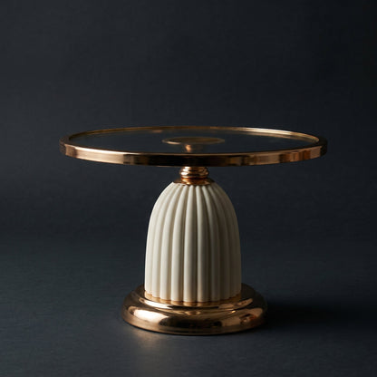 Ivory Luxe Cake Display Stand Regular — full view on dark background