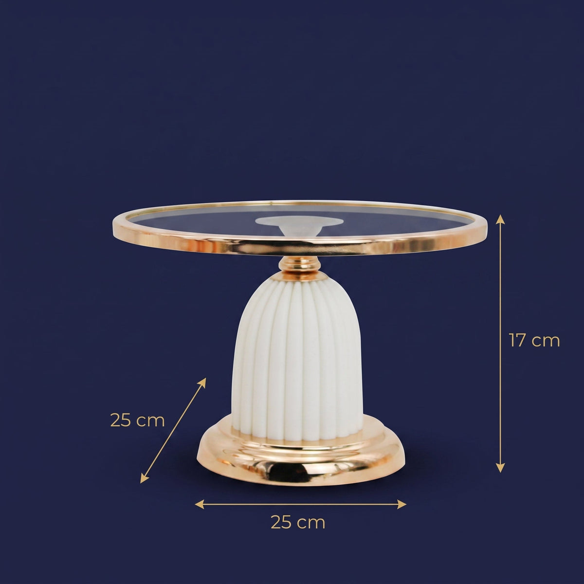 Ivory Luxe Cake Display Stand Regular — dimensions 25 x 25 x 17 cm