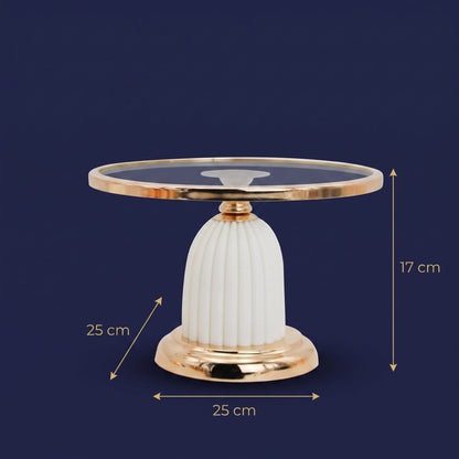 Ivory Luxe Cake Display Stand Regular — dimensions 25 x 25 x 17 cm
