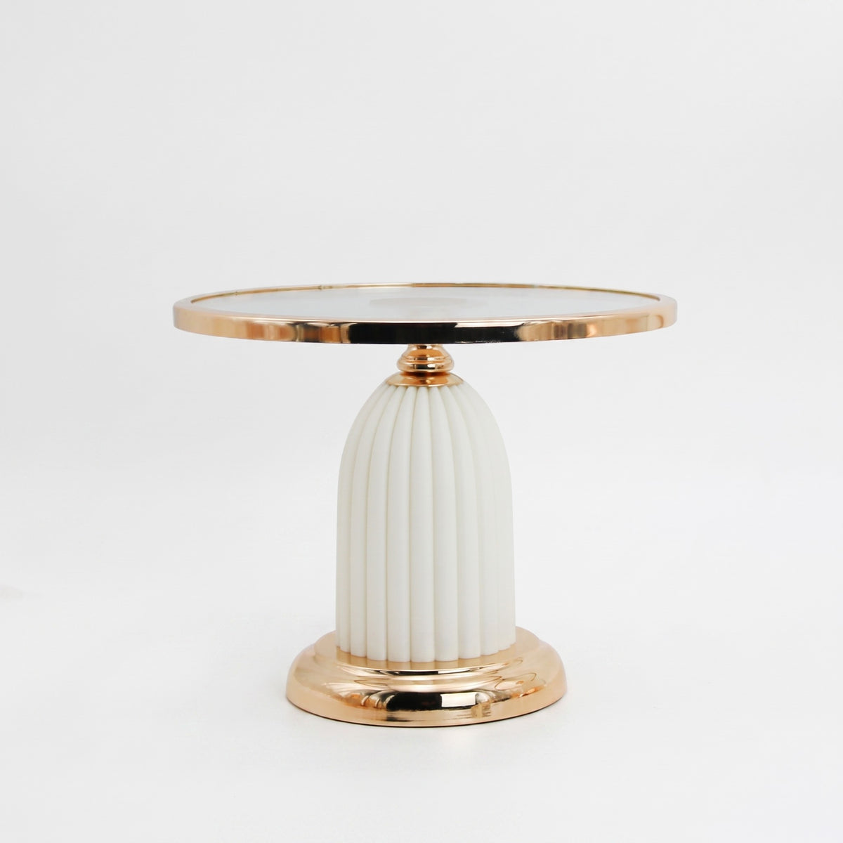 Ivory Luxe Cake Display Stand Tall — front view on white background