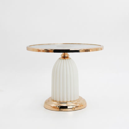 Ivory Luxe Cake Display Stand Tall — front view on white background