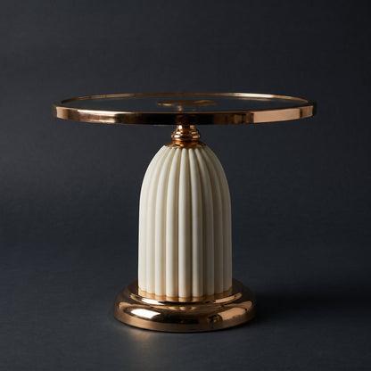 Ivory Luxe Cake Display Stand Tall — full view on dark background
