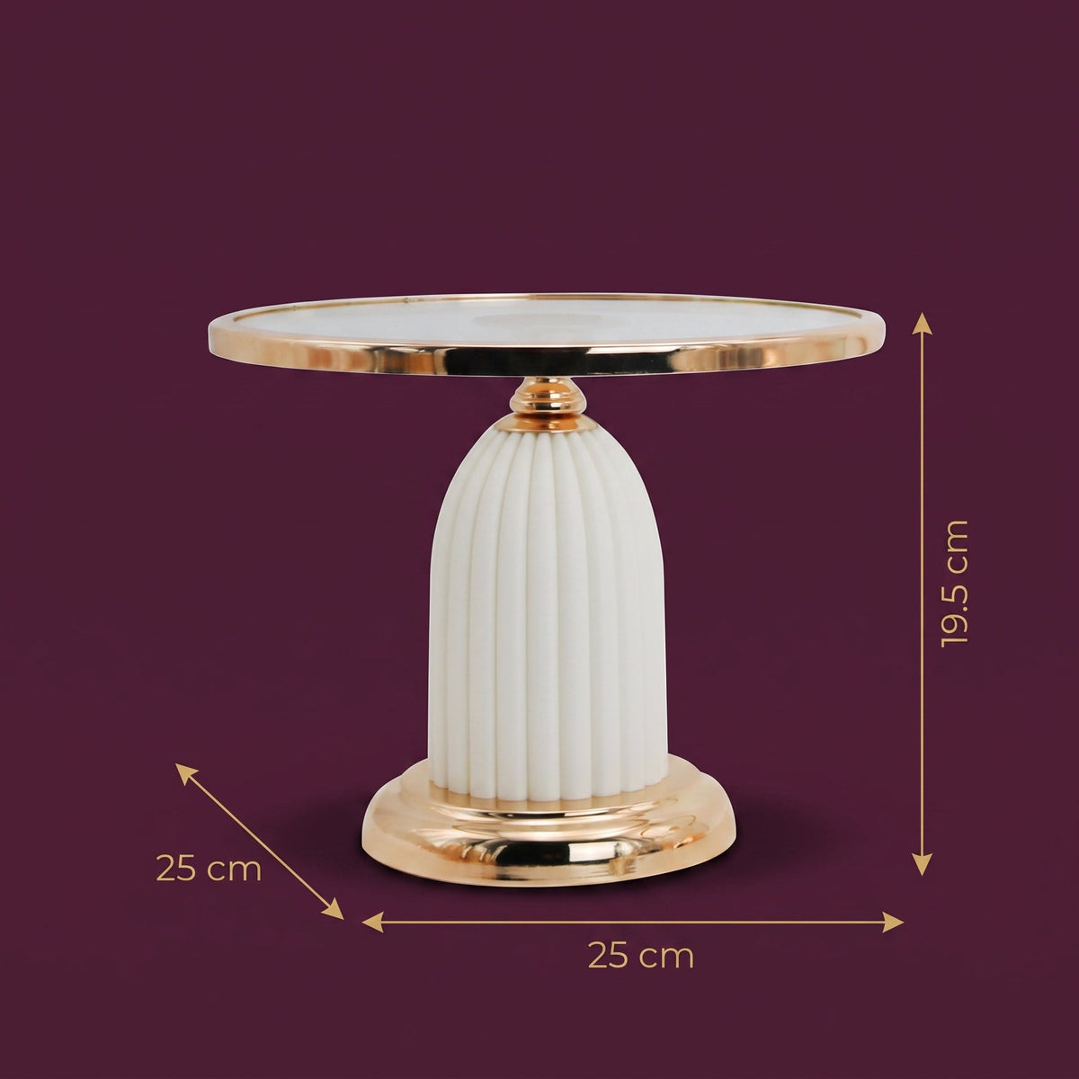 Ivory Luxe Cake Display Stand Tall — dimensions 25 x 25 x 19.5 cm