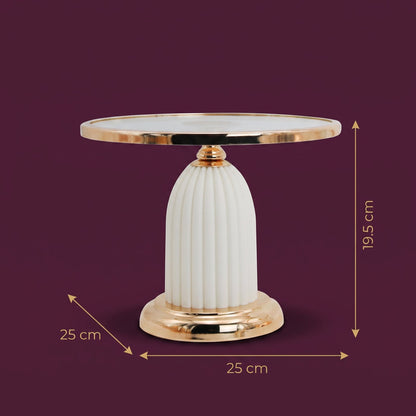 Ivory Luxe Cake Display Stand Tall — dimensions 25 x 25 x 19.5 cm