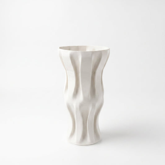 Sculptural Twist Vase — front view on white background