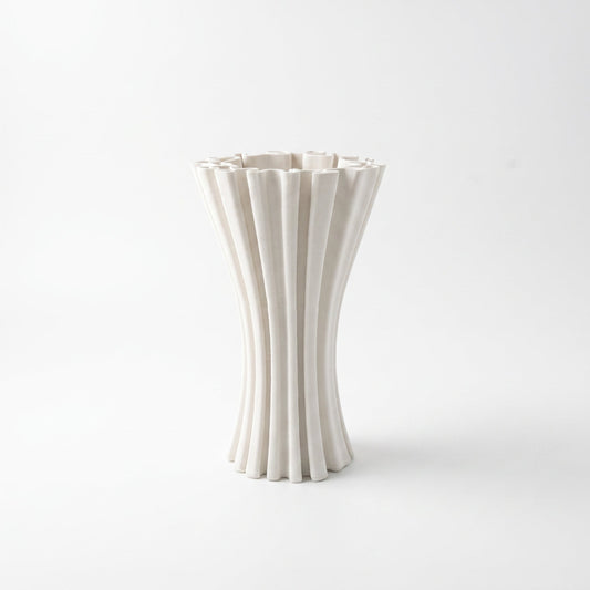 Fluted Spiral Vase — front view on white background