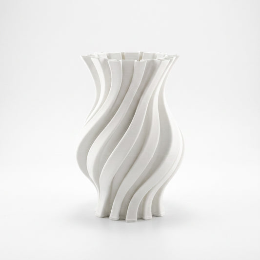 Helix Wave Vase — front view on white background