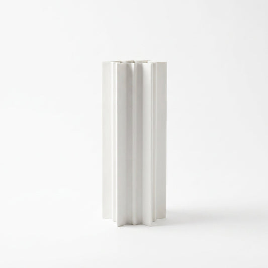 Architectural Column Vase — front view on white background