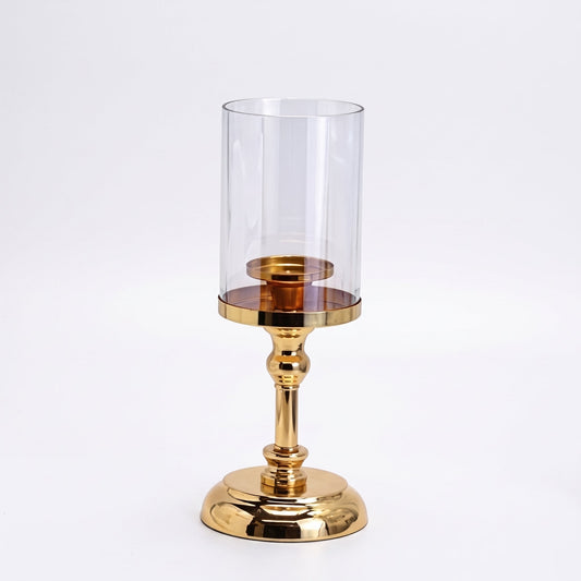 Classic Gold Hurricane Candle Holder Regular — front view on white background