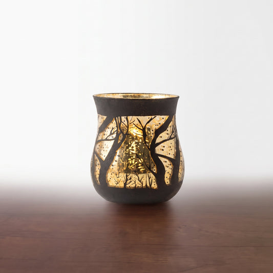 Dark Forest Glass Votive — front view on white background