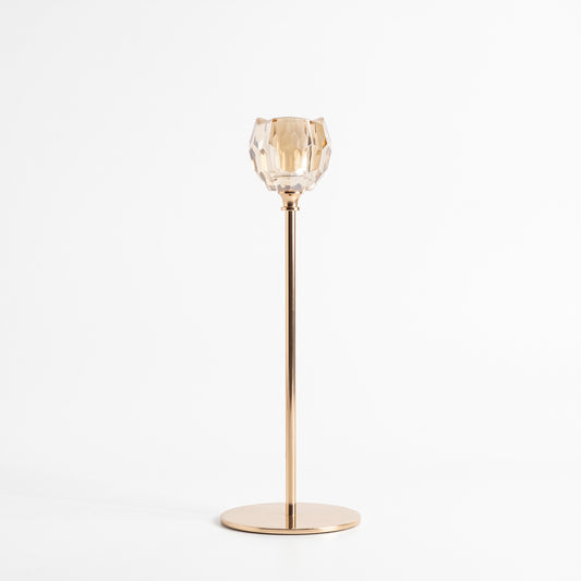 Crystal Elegance Taper Candle Holder Regular — front view on white background