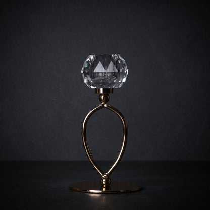 Infinity Crystal Candle Holder Regular — full view on dark background
