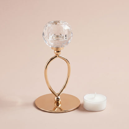Infinity Crystal Candle Holder Regular shown with a tealight candle for scale