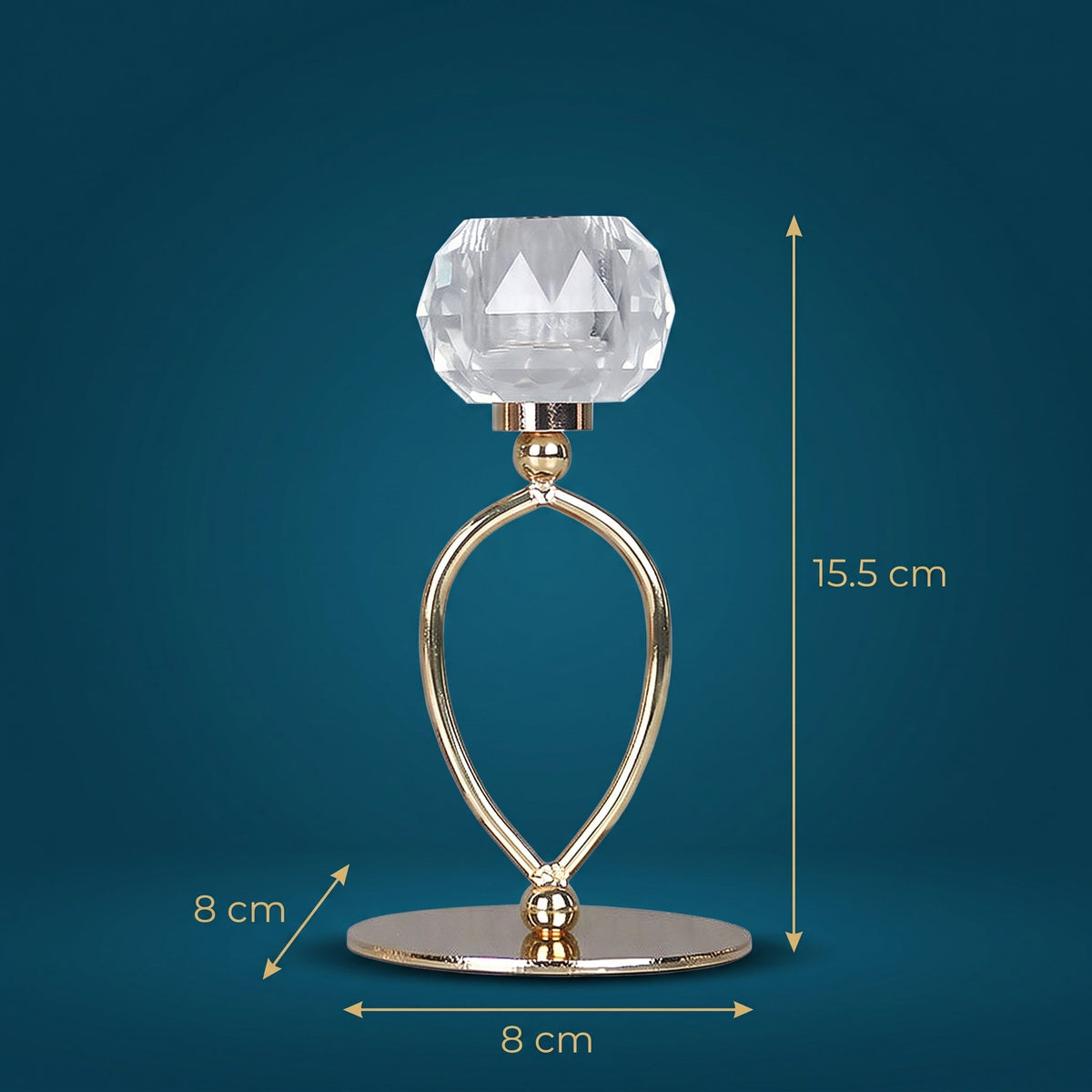 Infinity Crystal Candle Holder Regular — dimensions 8 x 8 x 15.5 cm