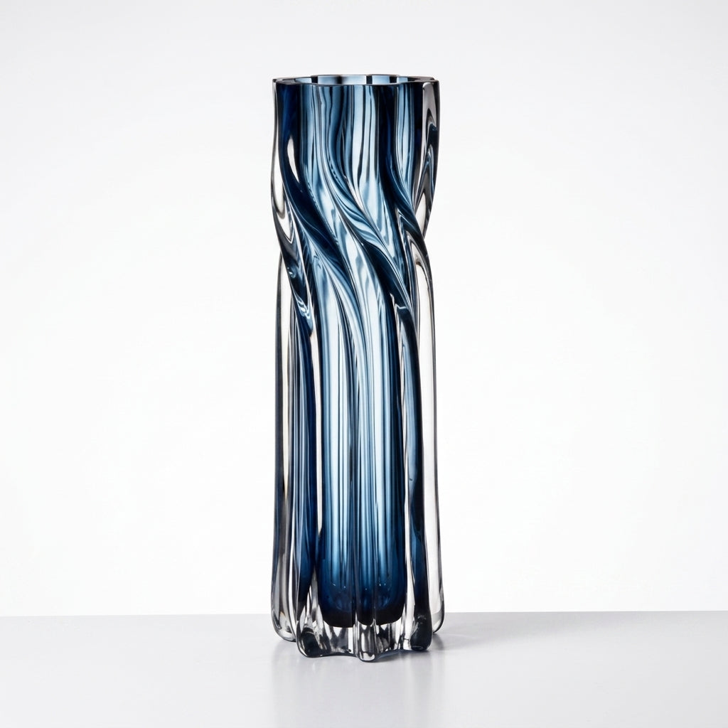 Vertical Wave Glass Vase