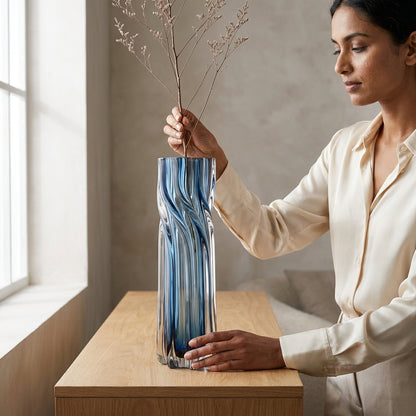 Vertical Wave Glass Vase