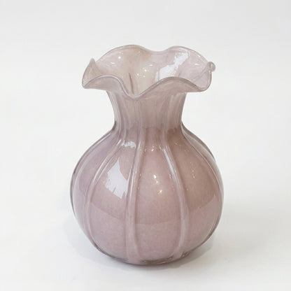 Pastel Pink Fluted Ceramic Vase