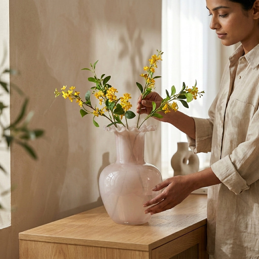 Smooth Neutral Ceramic Vase – Large