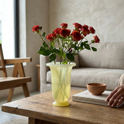 Gloss Finish Lemon Yellow Vase